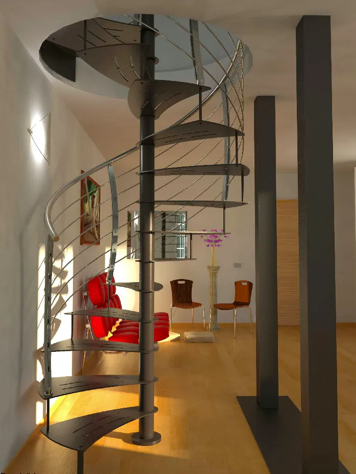 Spindeltreppe Ciclamino K Curve Inox-image-0